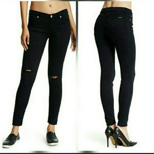 Hudson Ankle Krista Black Distressed Super Skinny